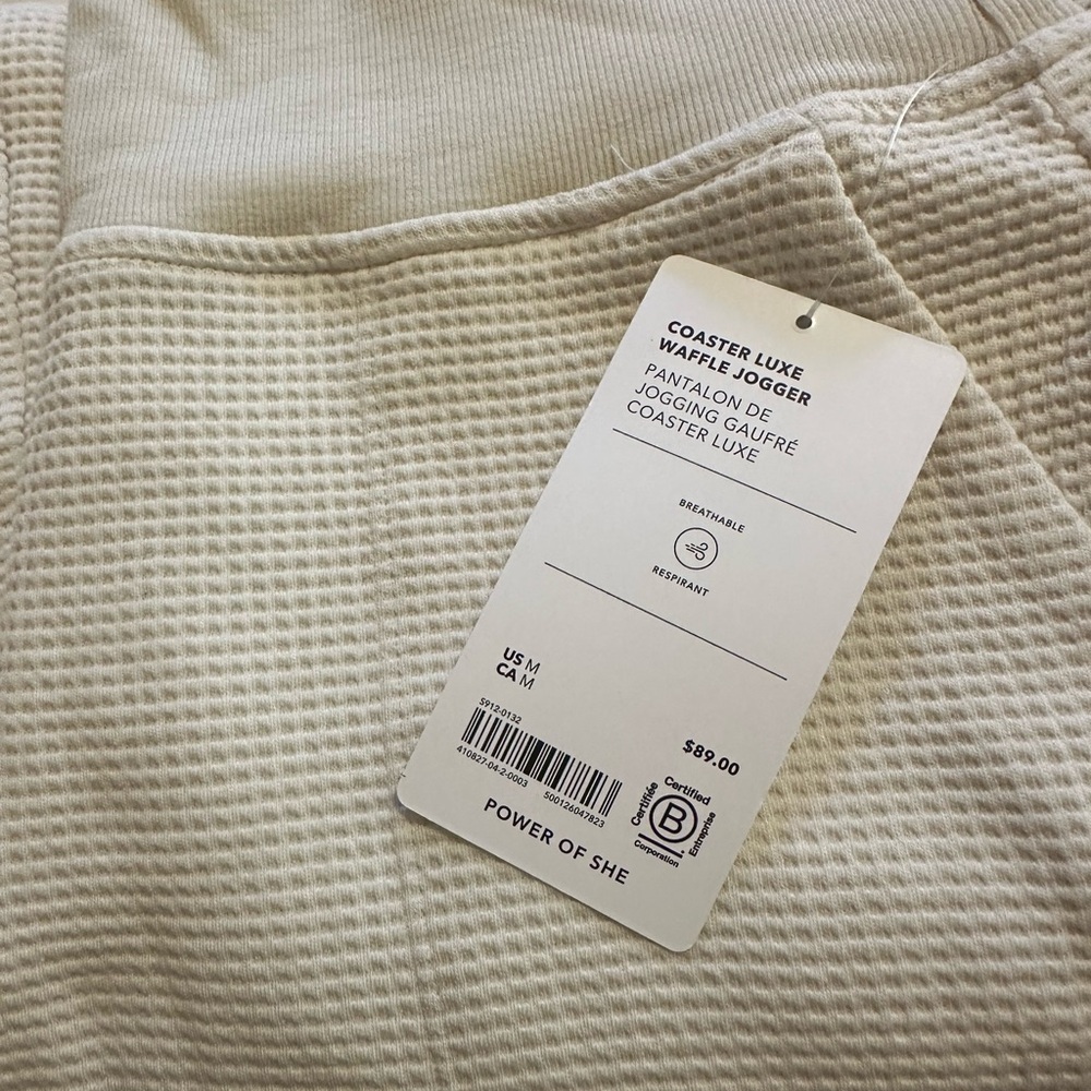 NWT Athleta Coaster Luxe Waffle Jogger Bone